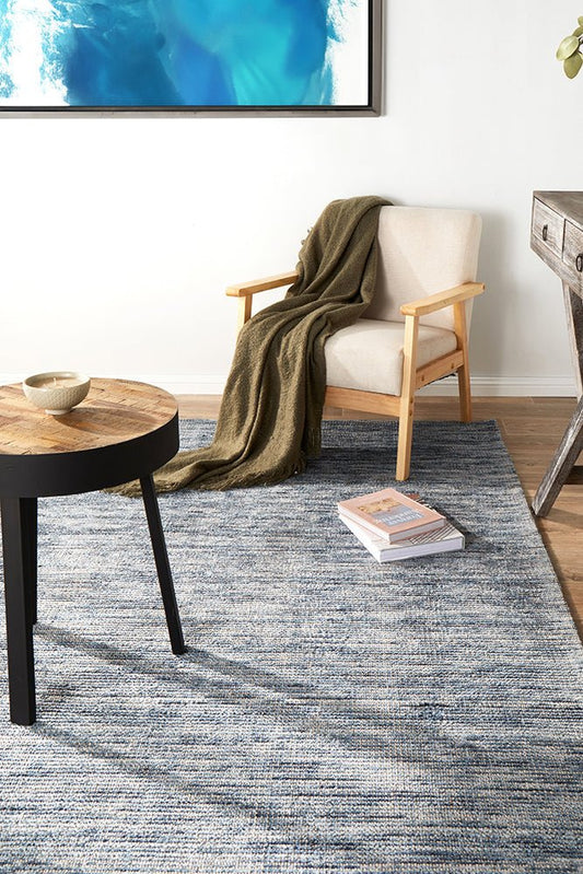 Allure Indigo Cotton Rayon Rug, view 2