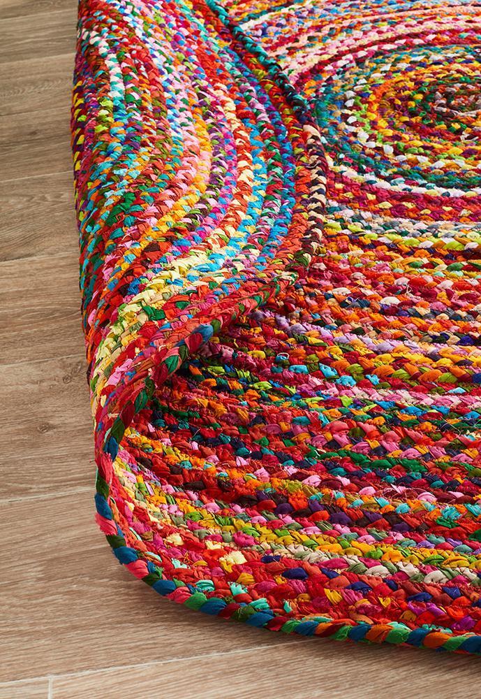Atrium Chandra Braided Cotton Rug Multi | Luxury home decor and furniture by Home Decor & Co