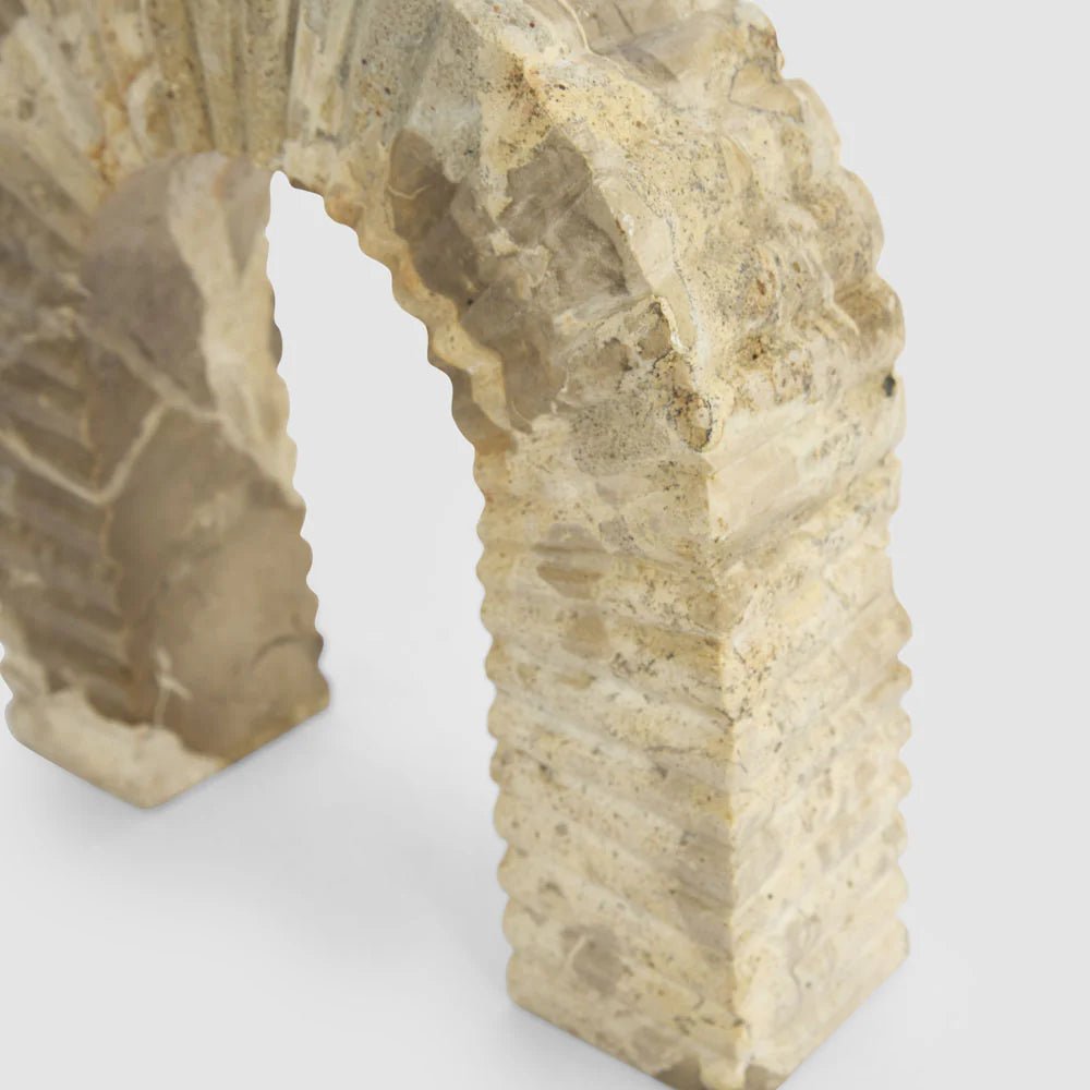 Oro Arch Sculpture Butterscotch Marble | Luxury home decor and furniture by Home Decor & Co