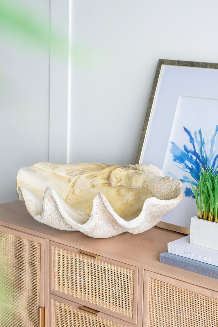 Giant Clam Sculpture Natural | Luxury home decor and furniture by Home Decor & Co