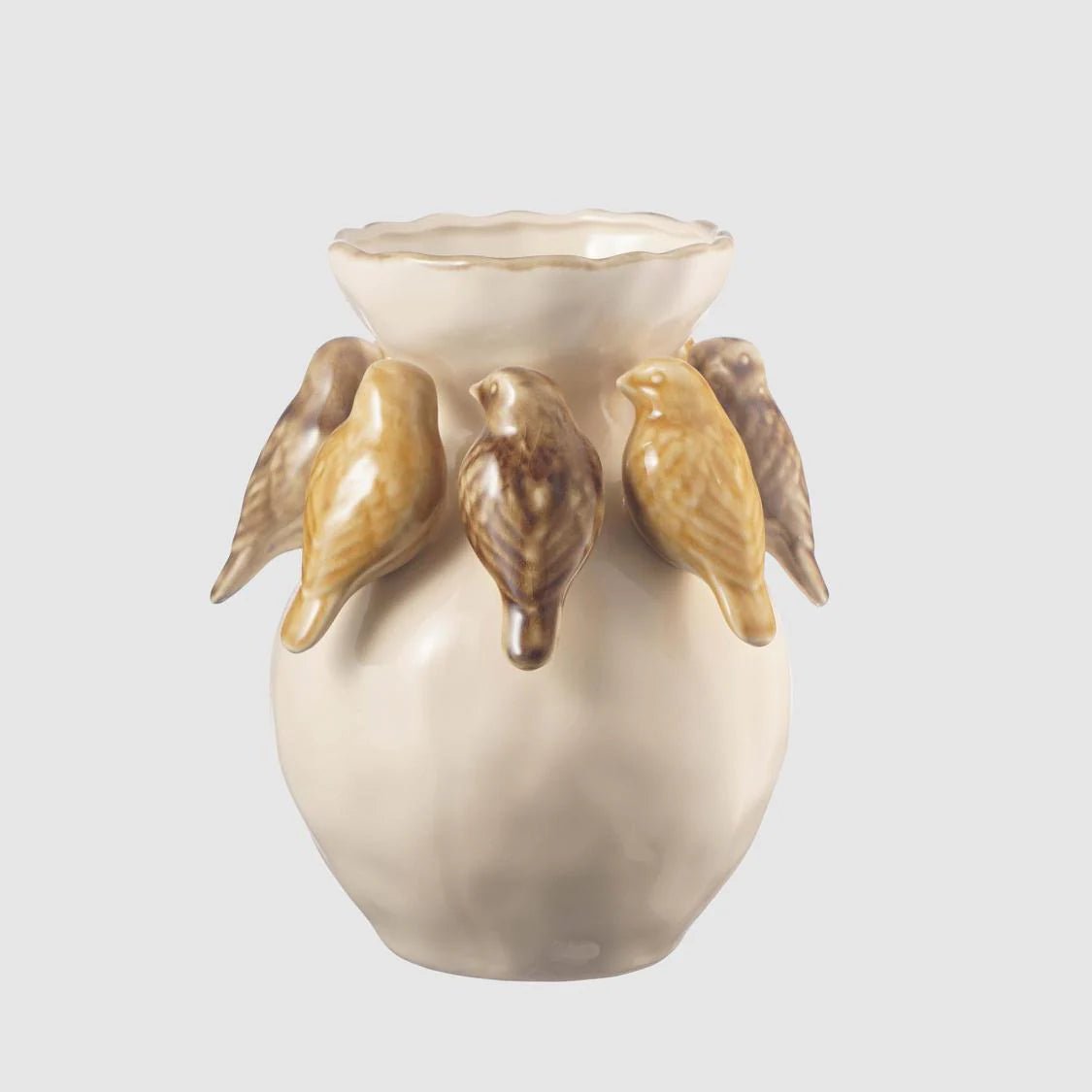 Palma Bird VaseYellow & Cream | Luxury home decor and furniture by Home Decor & Co