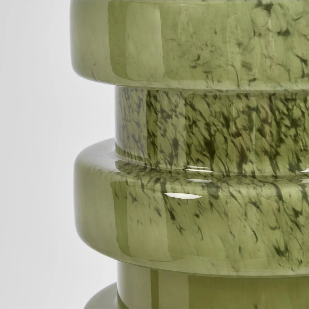 Remy Green Glass Table Lamp & White Shade | Luxury home decor and furniture by Home Decor & Co