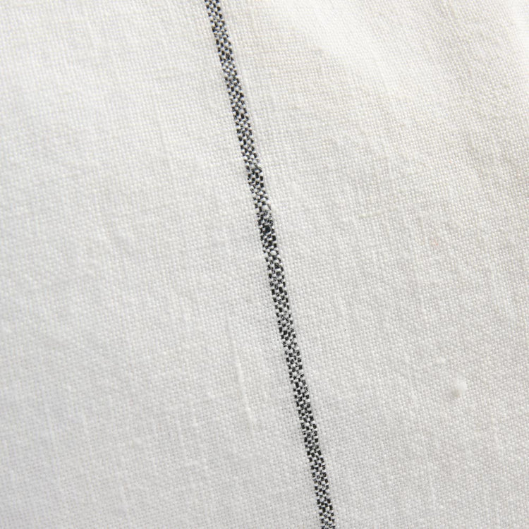 Carter Linen Cushion - Off White w' Charcoal Stripe