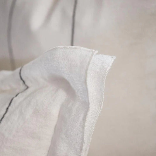 Carter Linen Cushion - Off White w' Charcoal Stripe | Luxury home decor and furniture by Home Decor & Co
