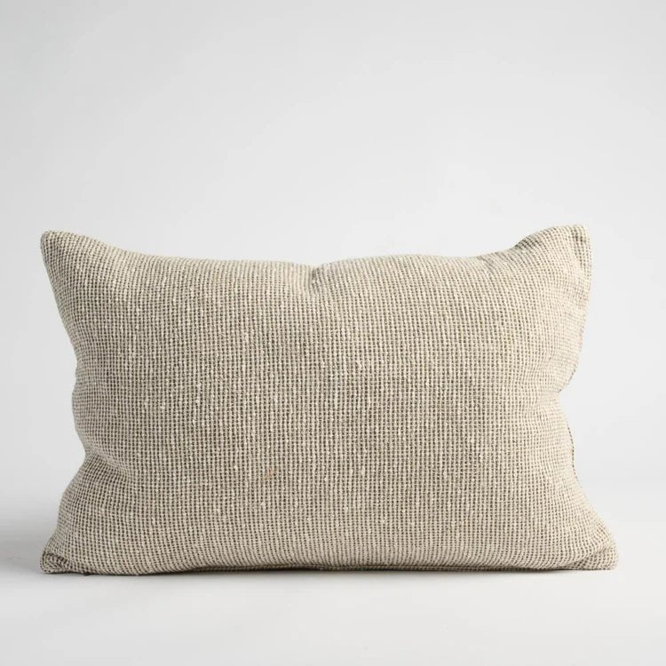 Verdure Linen Cushion - Natural/Green | Luxury home decor and furniture by Home Decor & Co