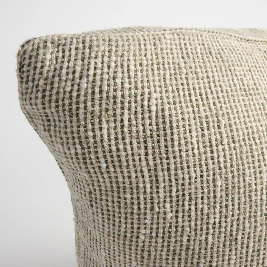 Verdure Linen Cushion - Natural/Green | Luxury home decor and furniture by Home Decor & Co