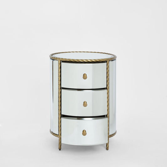 Palais Bedside 3 Drawer Mirror & Gold | Luxury home decor and furniture by Home Decor & Co
