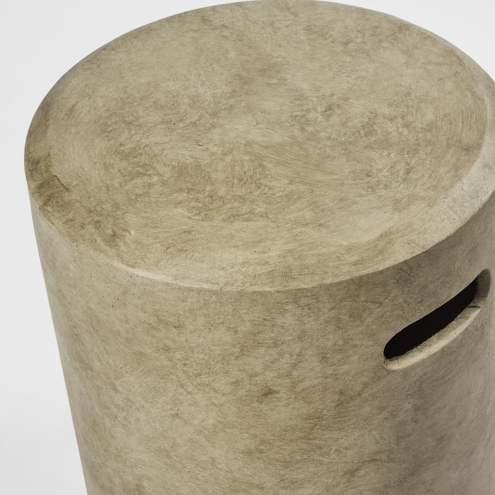 Vargo Drum Stool Grey | Luxury home decor and furniture by Home Decor & Co