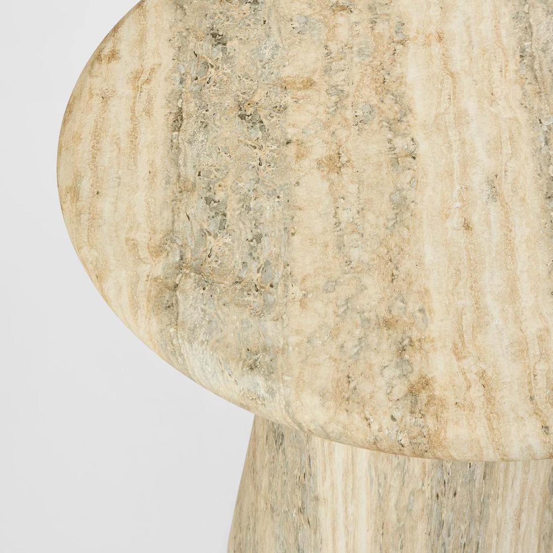 Parisi Round Side Table Grey Travertine Look - Outdoor | Luxury home decor and furniture by Home Decor & Co