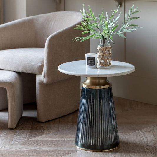 Seville Side Table Blue 460x460x460mm | Luxury home decor and furniture by Home Decor & Co
