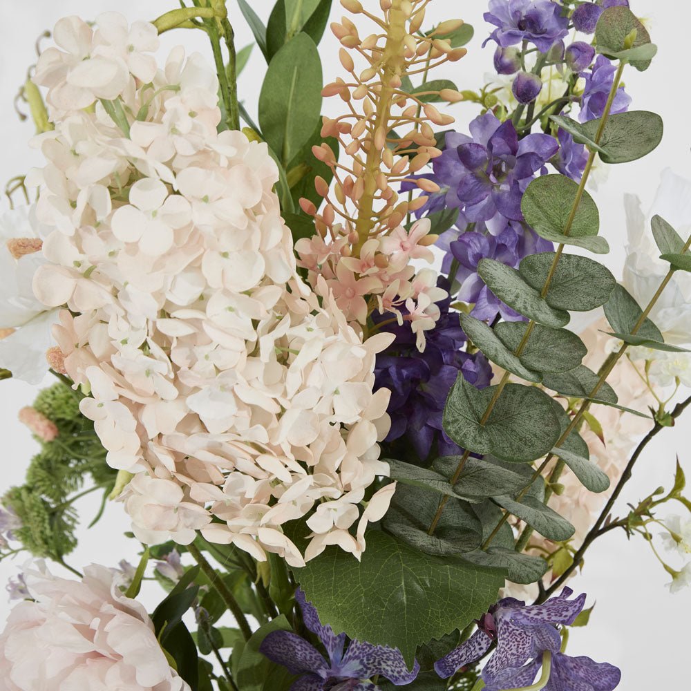 Hydrangea Delphinium Mixed Arrangement in Vase 110cm | Luxury home decor and furniture by Home Decor & Co