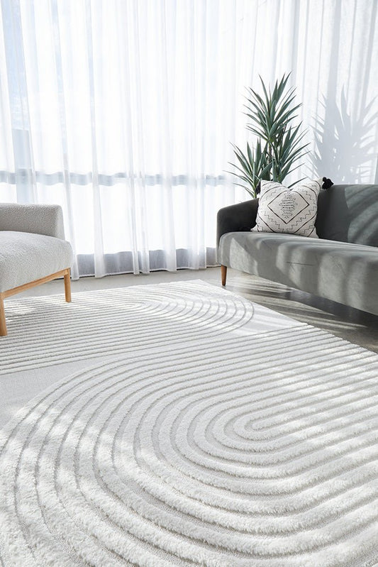 Lotus Abbey White Rug, view 2