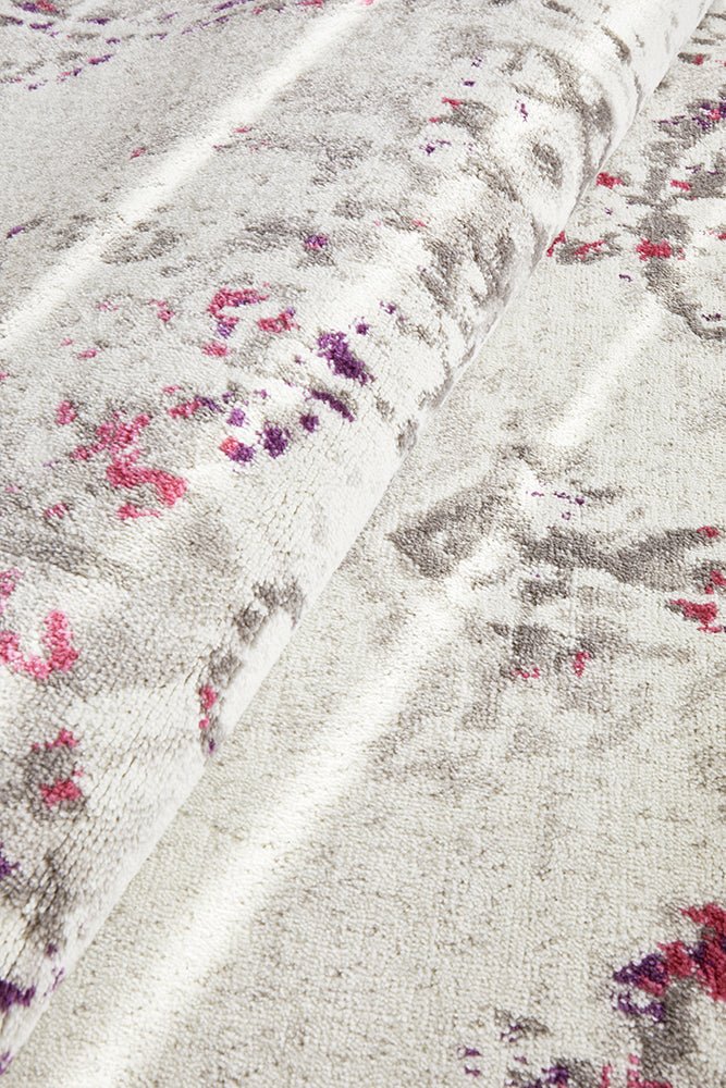 Alexa Transitional Rug White Pink Grey | Luxury home decor and furniture by Home Decor & Co