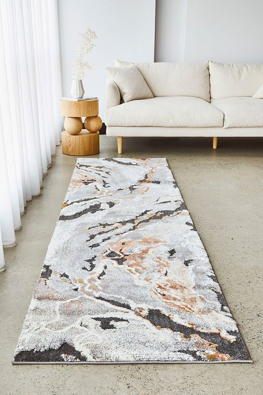 Mineral 222 Rust Runner Rug, view 2
