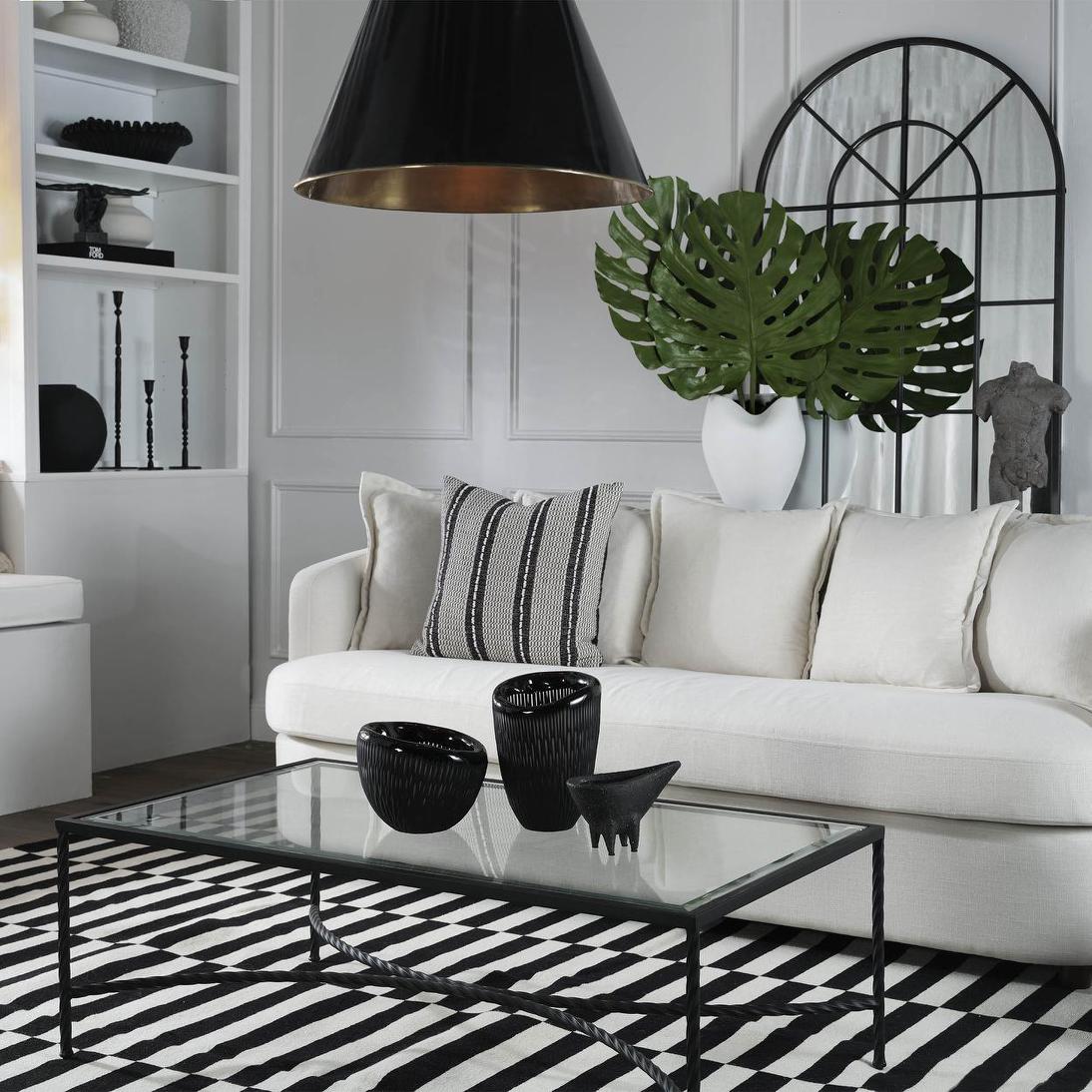 Fossil Low Vase Black | Luxury home decor and furniture by Home Decor & Co