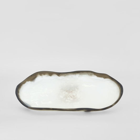 Halo Platter Swirl Resin Black & White, view 2