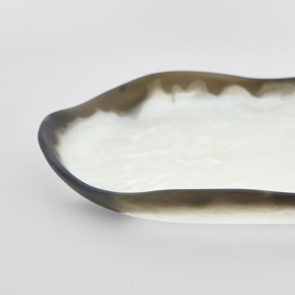 Halo Platter Swirl Resin Black & White