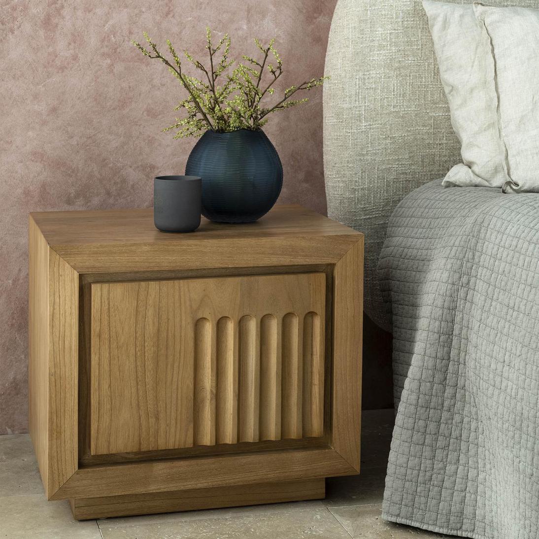 Rock Bedside Natural 2 Drawer
