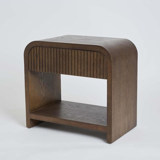 Marcel Bedside 1 Drawer Dark Walnut | Luxury home decor and furniture by Home Decor & Co