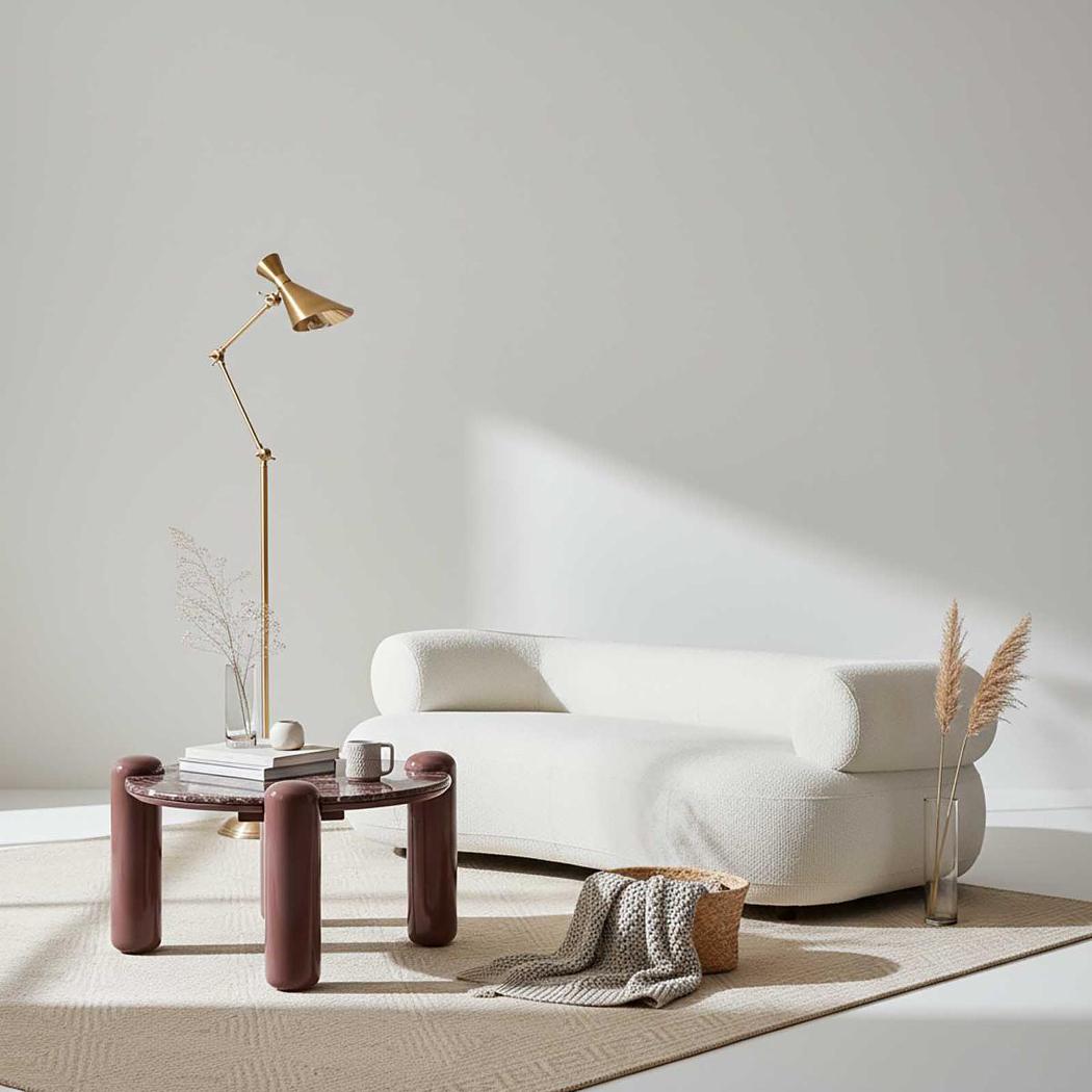 Nobo Coffee Table Small Matt Red Vein Marble/High Gloss | Luxury home decor and furniture by Home Decor & Co