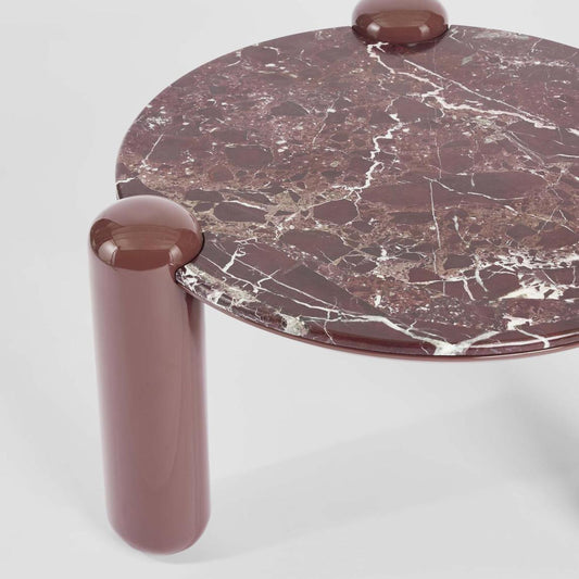 Nobo Coffee Table Small Matt Red Vein Marble/High Gloss | Luxury home decor and furniture by Home Decor & Co