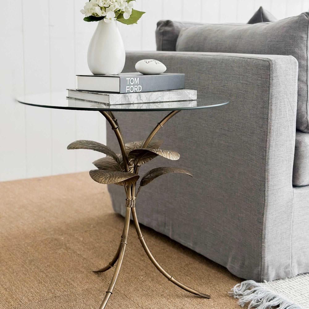 Amari Gold Leaf Side Table | Luxury home decor and furniture by Home Decor & Co