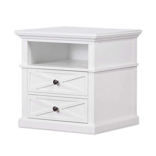 Sorrento Medium 2 Drawer Bedside Table White