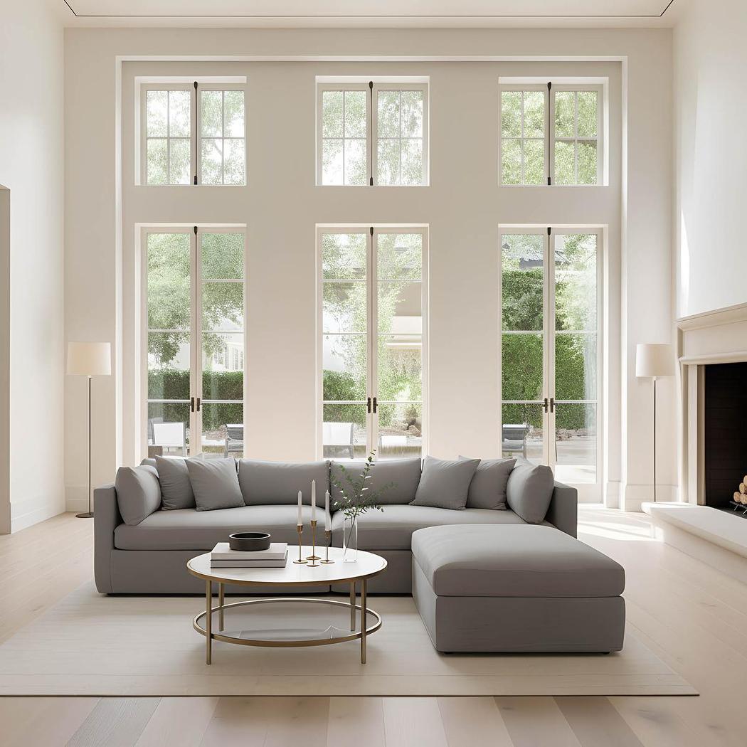 Palladium Brass Iron Marble & Glass Coffee Table
