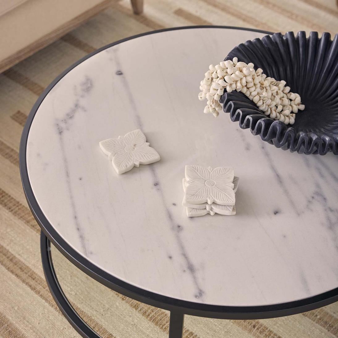 Palladium Black Iron Marble & Glass Coffee Table | Luxury home decor and furniture by Home Decor & Co