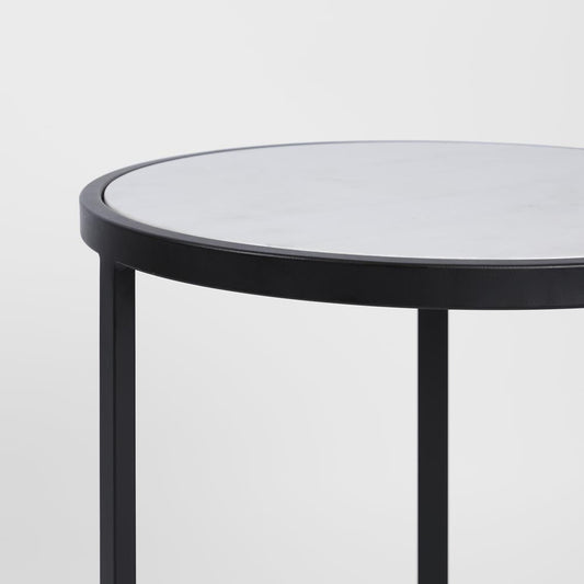 Palladium Black Iron Marble & Glass Side Table | Luxury home decor and furniture by Home Decor & Co