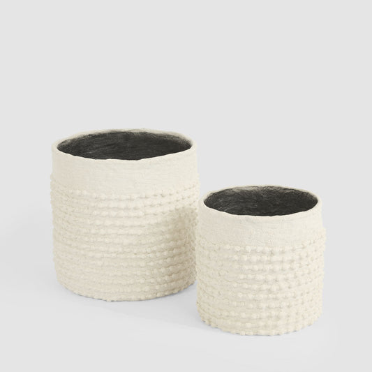 Leura Set of 2 Planters White, view 2