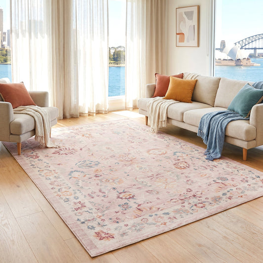 Revive Amira Pink Washable Rug, view 2