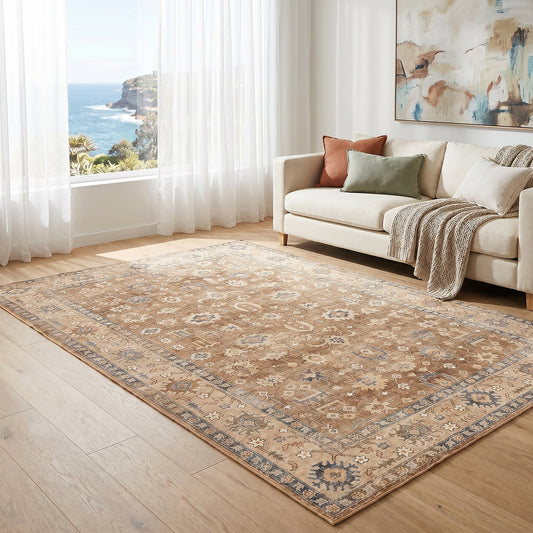 Revive Enzo Brown Washable Rug, view 2