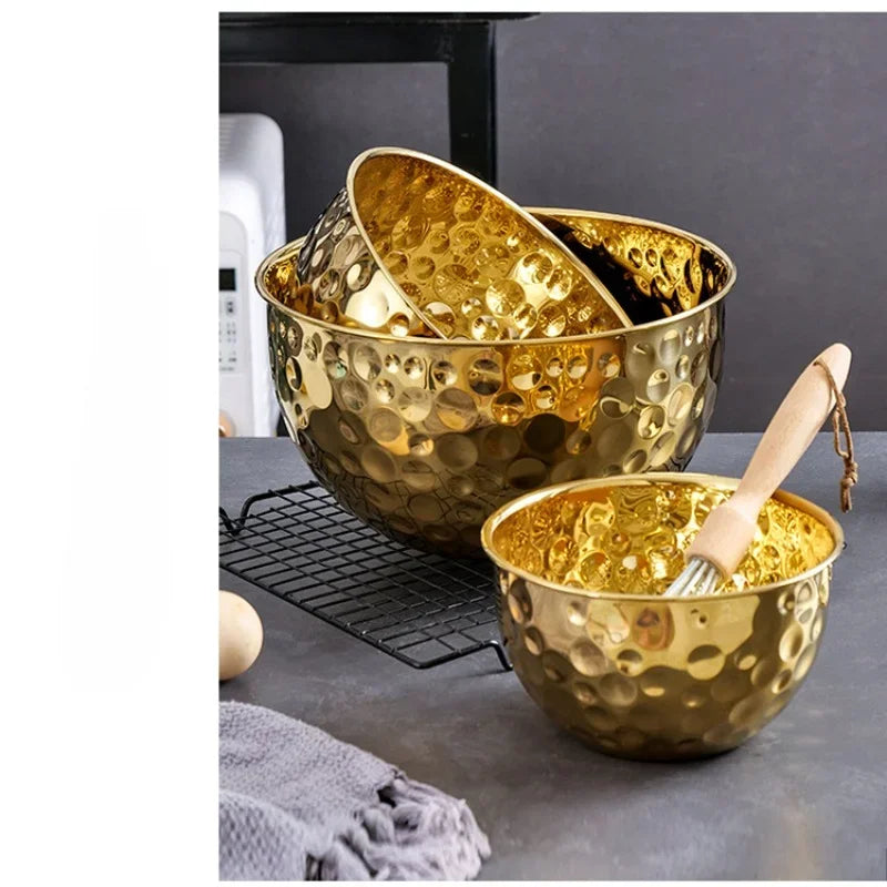 Gold Hammered Stainless Steel Bowl – Decorative & Multi-Purpose