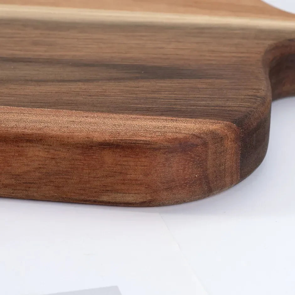 Wooden Cutting & Serving Board with Handle – Rustic Cheese & Charcuterie Board