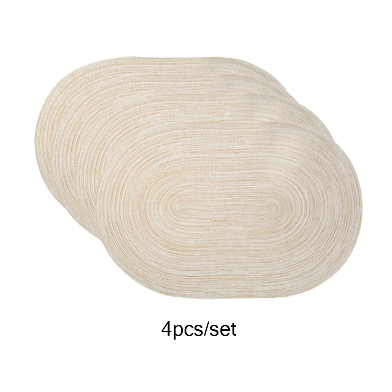 Set of 4 – Heat Resistant Washable Dining Table Mats, Non-Slip Mixed Colour Design