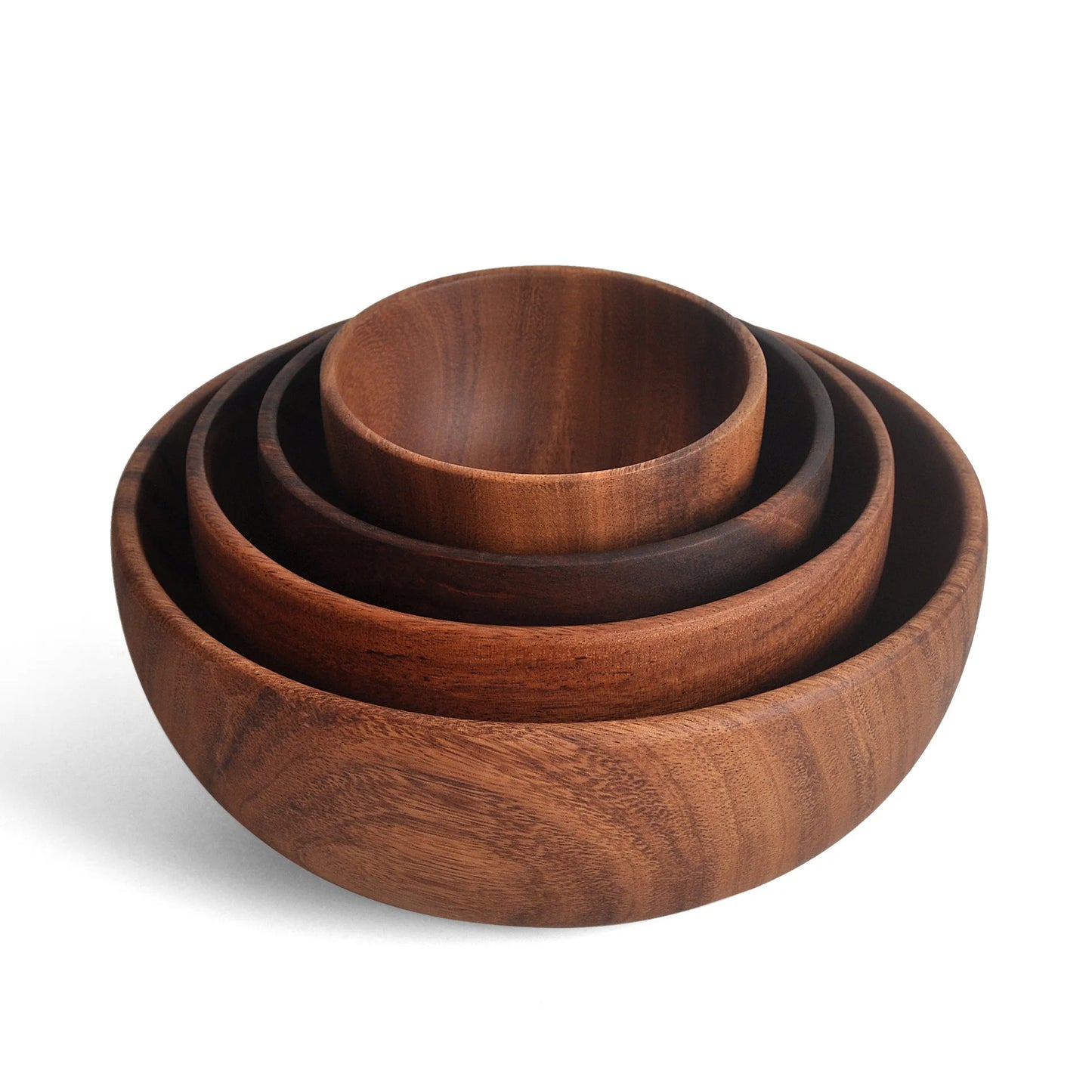 Retro Wooden Salad Bowl – Handcrafted Solid Wood Serving Bowl