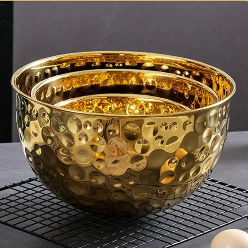 Gold Hammered Stainless Steel Bowl – Decorative & Multi-Purpose
