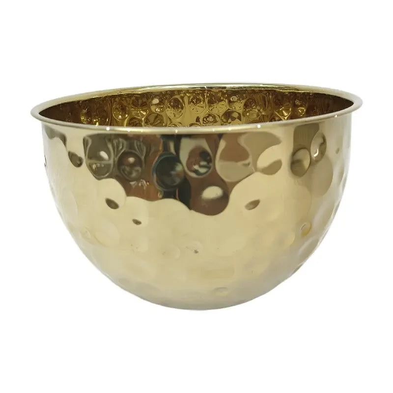 Gold Hammered Stainless Steel Bowl – Decorative & Multi-Purpose