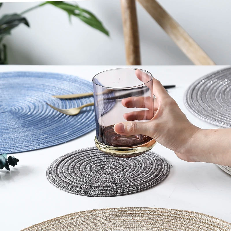 Round Linen Woven Table Mat – Heat Resistant Dining Placemat