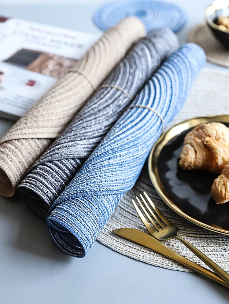 Round Linen Woven Table Mat – Heat Resistant Dining Placemat