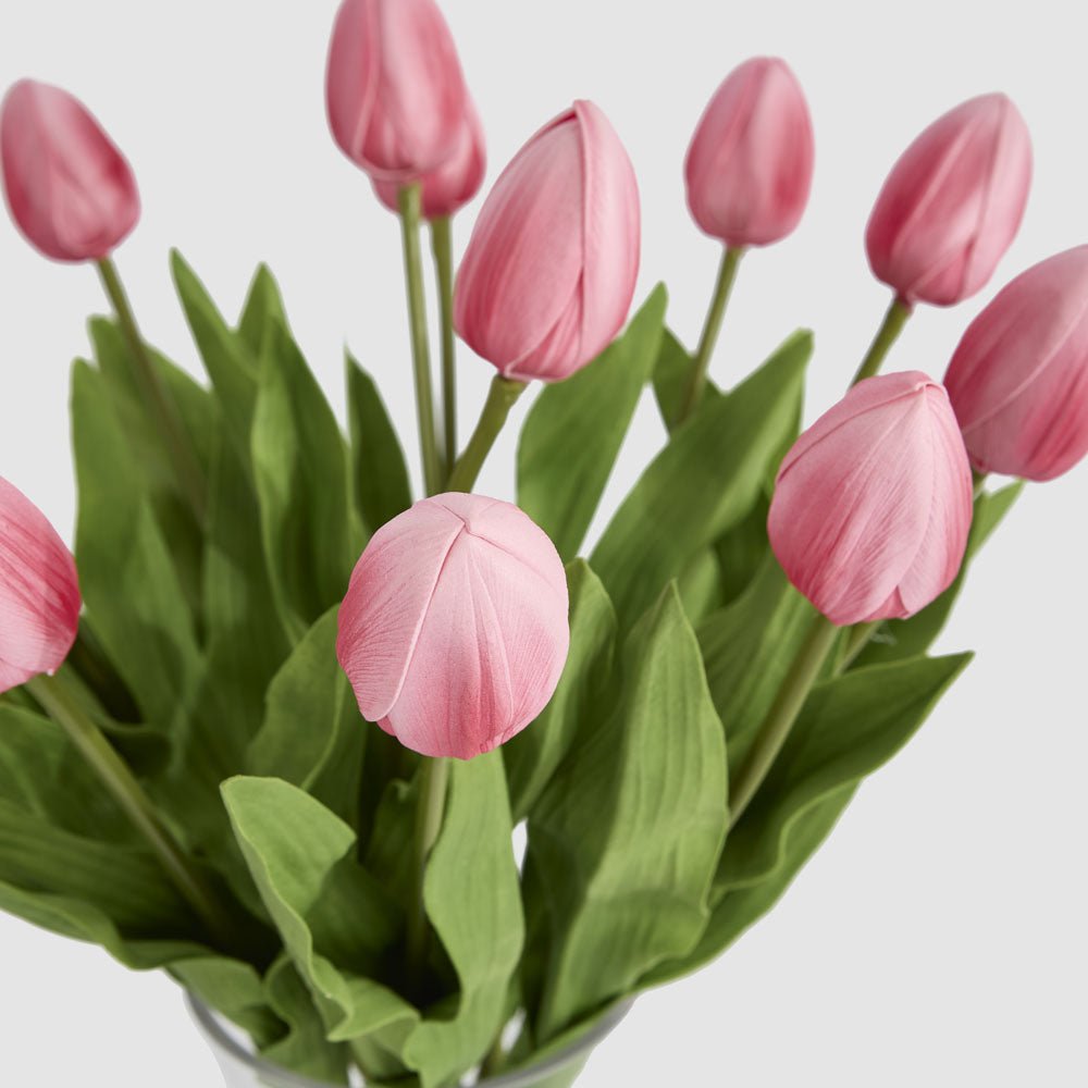 Real Touch Tulip Floral Arrangement in Water Vase Pink | Luxury home decor and furniture by Home Decor & Co