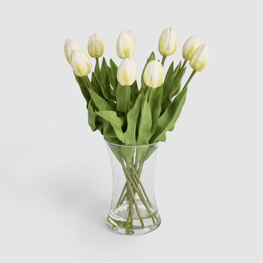 Real Touch Tulip Floral Arrangement in Water Vase White | Luxury home decor and furniture by Home Decor & Co