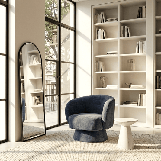 Celine Swivel Armchair – Chenille Denim Blue | Luxury home decor and furniture by Home Decor & Co