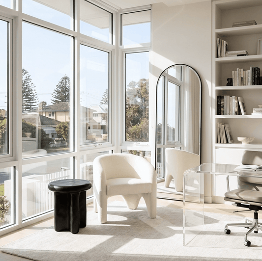 Nova Sculptural Accent Chair – White Chenille | Luxury home decor and furniture by Home Decor & Co