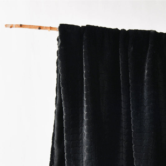 Bianca Tambar Black Faux Fur Throw Rug 130 x 170 cm | Luxury home decor and furniture by Home Decor & Co