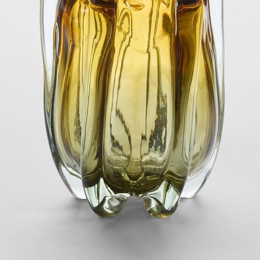 Solenne Handblown Glass Vase Amber & Green Ombre | Luxury home decor and furniture by Home Decor & Co