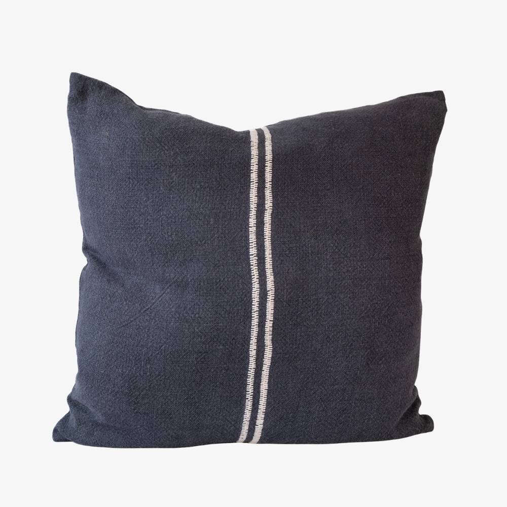 Orion Linen Cushion - Midnight/White | Luxury home decor and furniture by Home Decor & Co