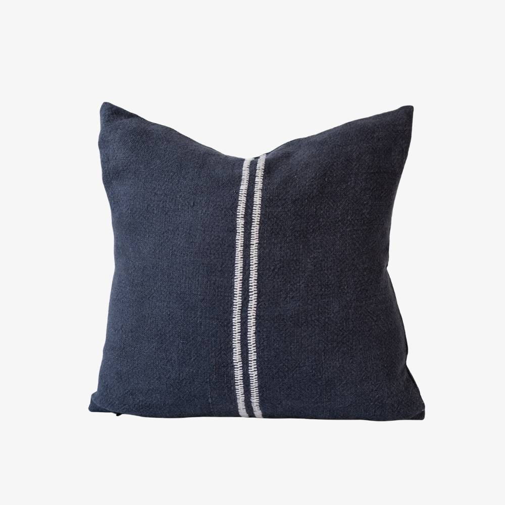 Orion Linen Cushion - Midnight/White | Luxury home decor and furniture by Home Decor & Co