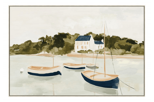 Boats By The Bay Framed Artwork 120cm | Luxury home decor and furniture by Home Decor & Co